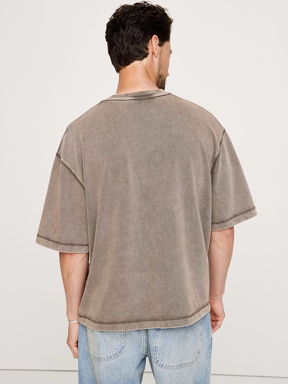 T-shirt droit en coton épais