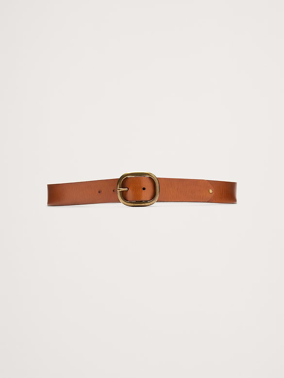 Ceinture en cuir à boucle ovale
