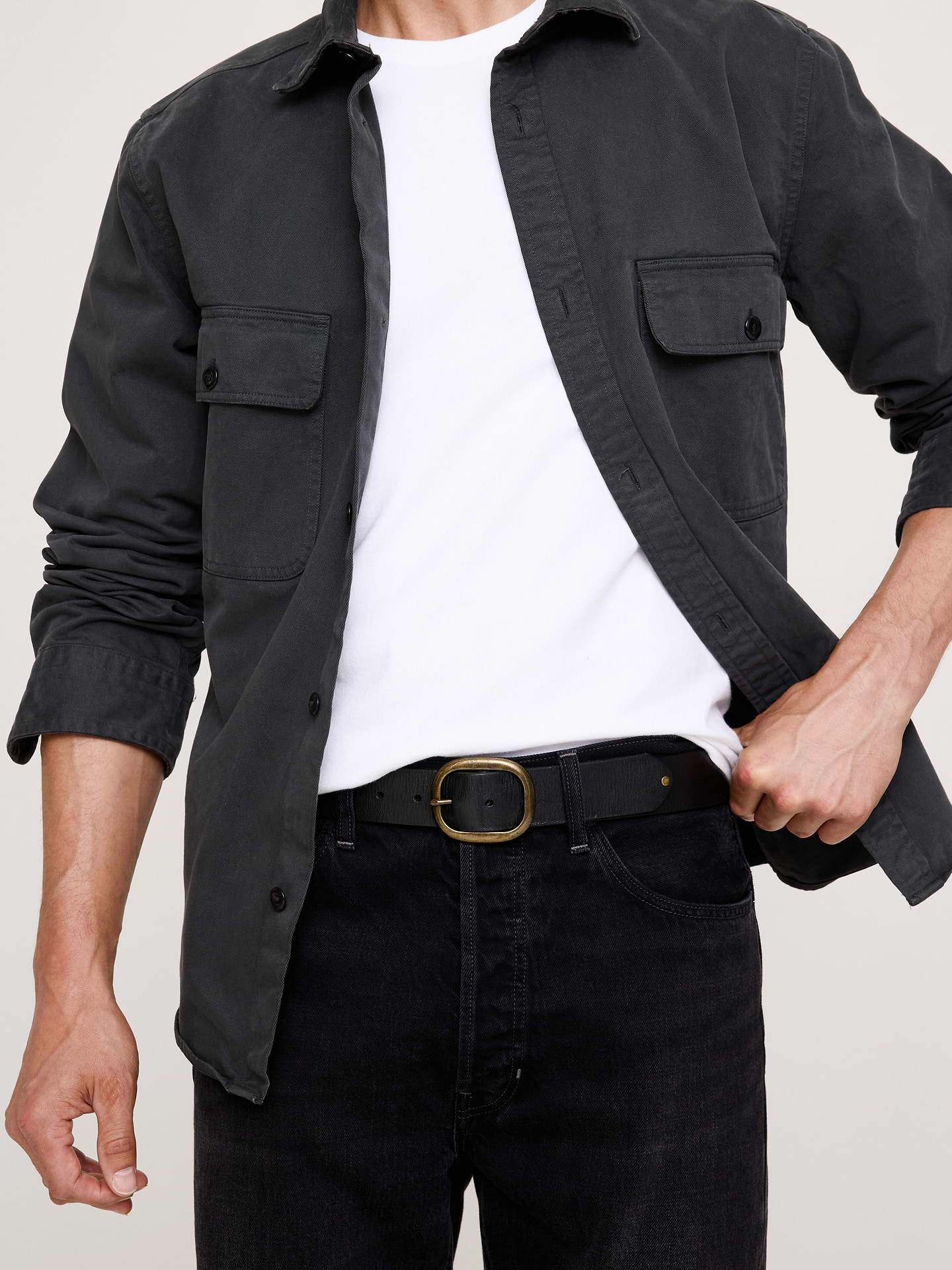 Image number 4 showing, Leather Oval-Buckle Belt