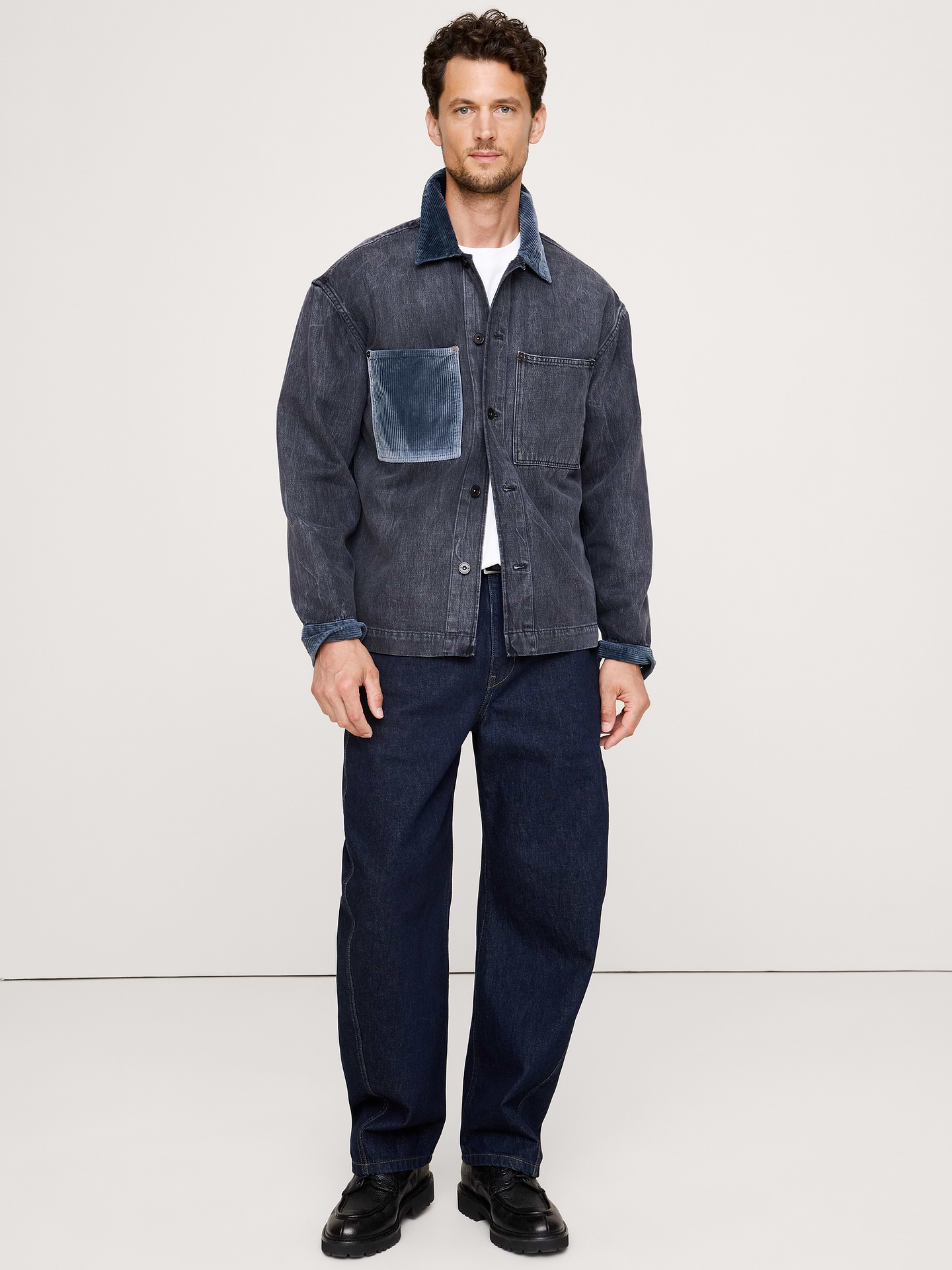Image number 1 showing, Relaxed-Fit Italian Denim Overshirt
