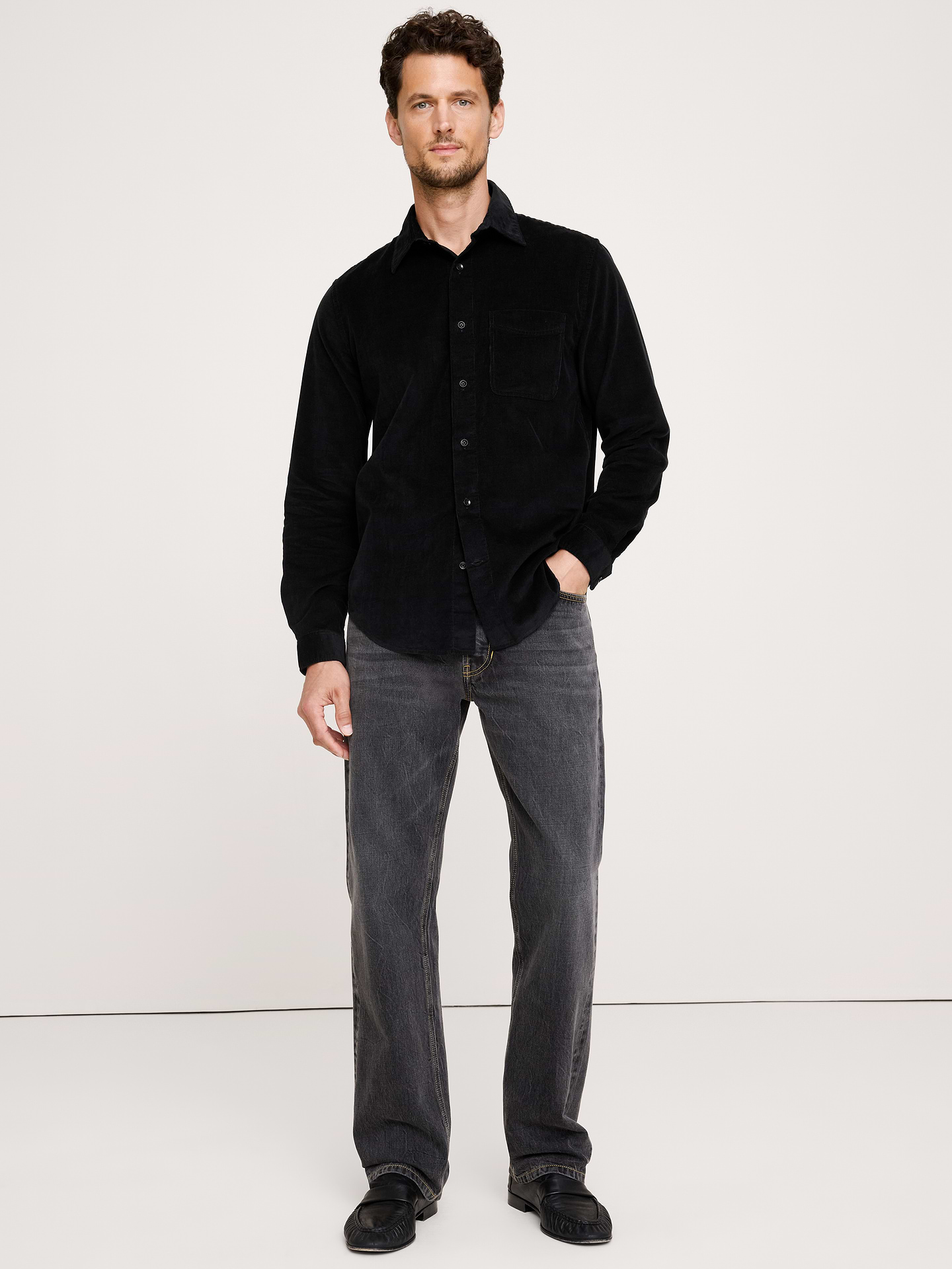 Image number 1 showing, Standard-Fit Lightweight Corduroy Shirt