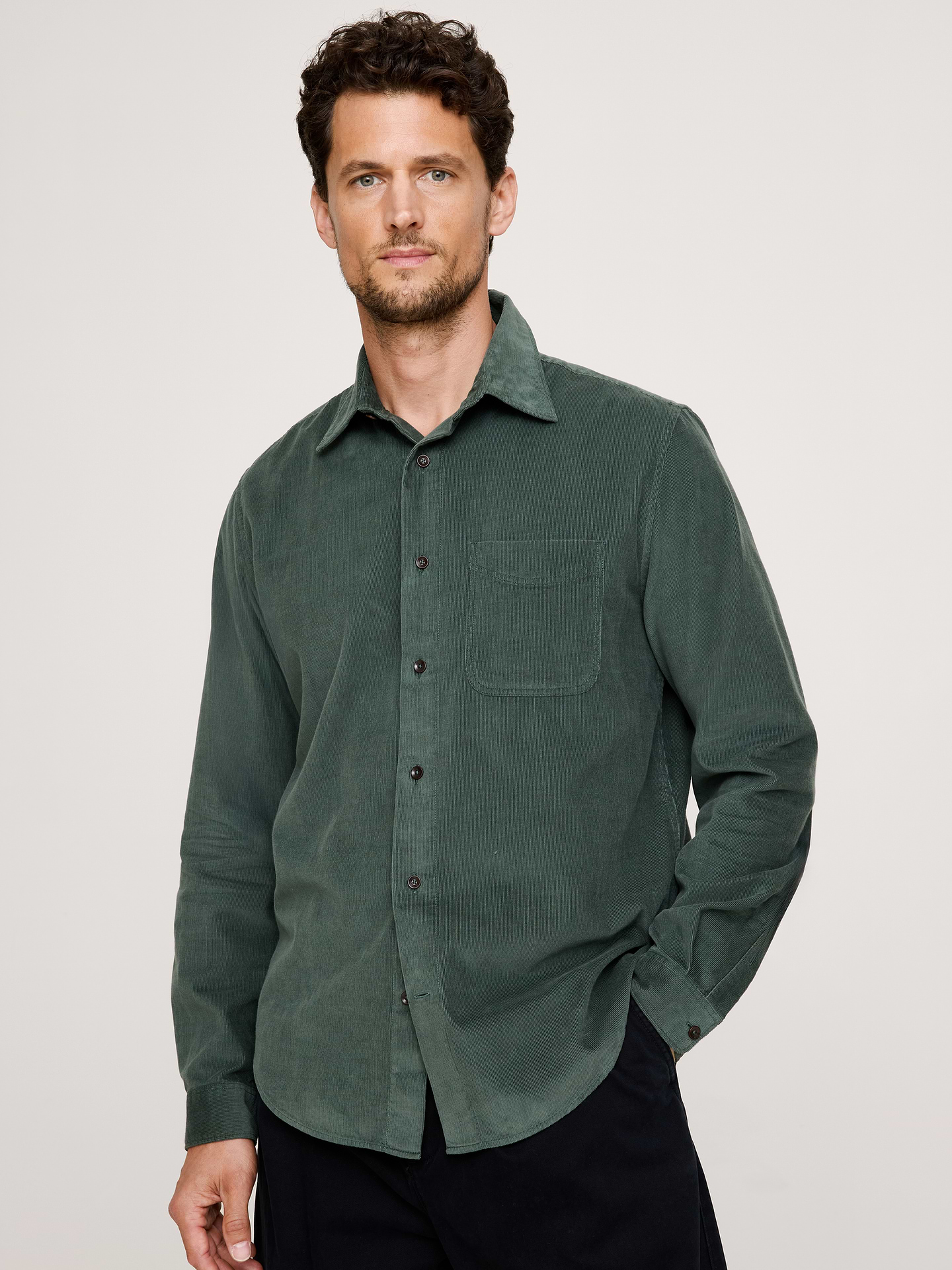 Image number 1 showing, Standard-Fit Lightweight Corduroy Shirt