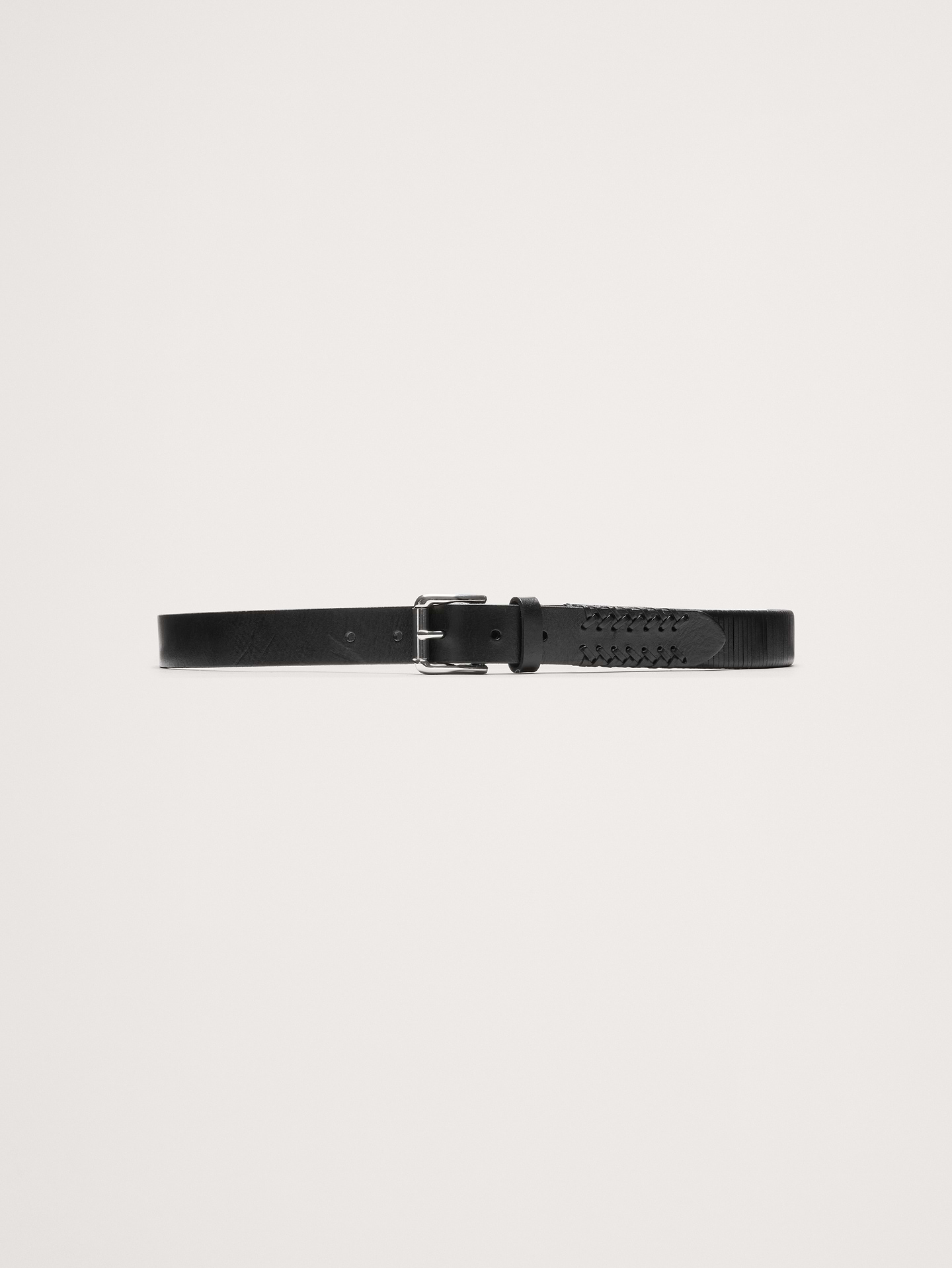 Image number 1 showing, Slim Laced Leather Belt