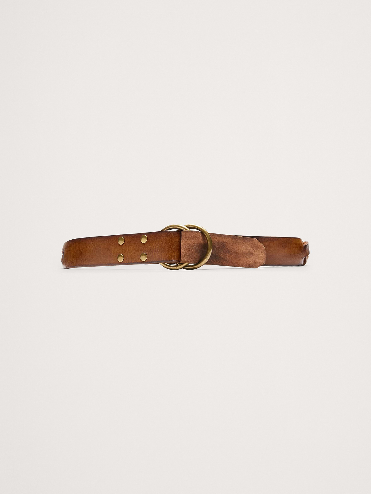 Woven Leather Double-Ring Belt