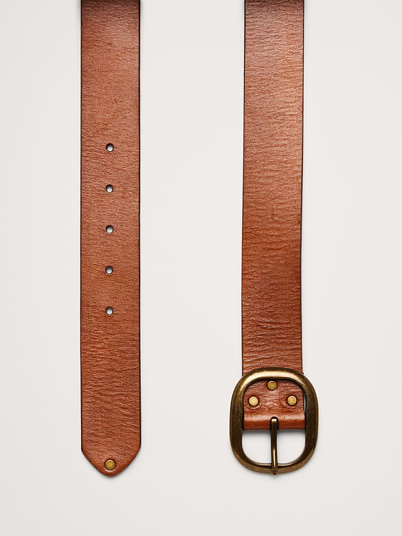 Ceinture en cuir à boucle ovale