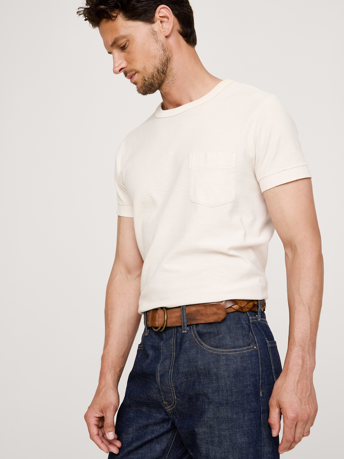 Image number 2 showing, Woven Leather Double-Ring Belt