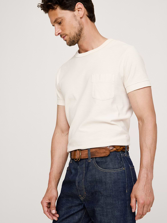 Ceinture en cuir tissé à anneau double