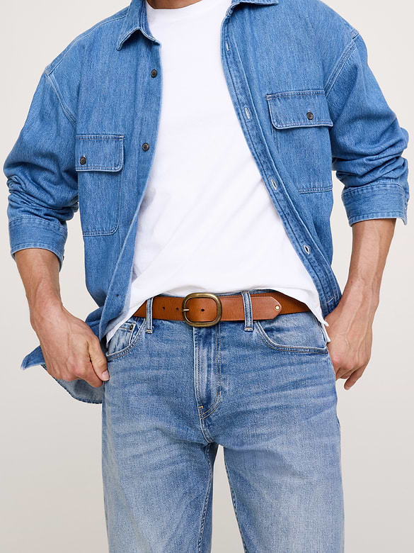 Ceinture en cuir à boucle ovale
