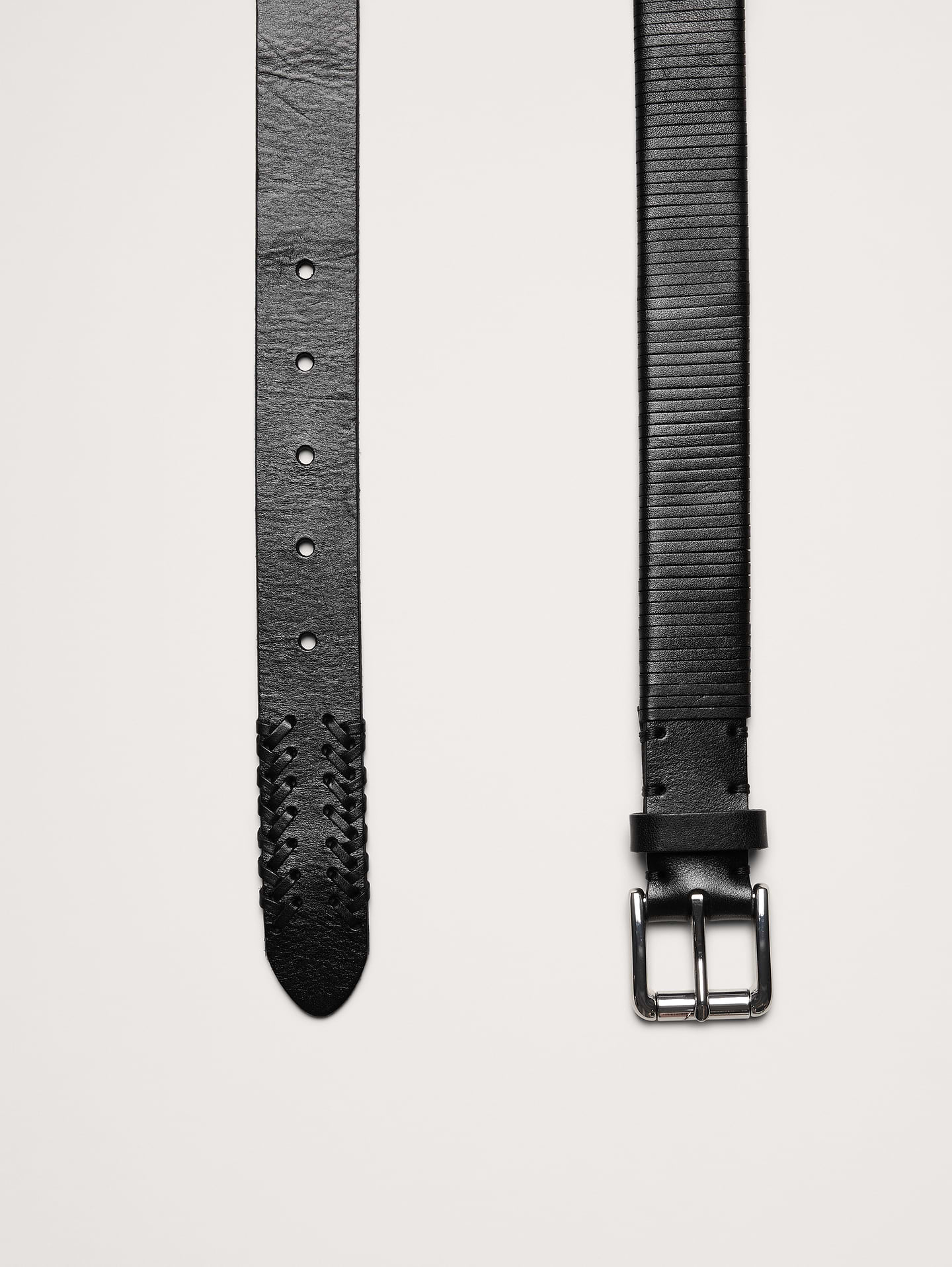 Image number 3 showing, Slim Laced Leather Belt