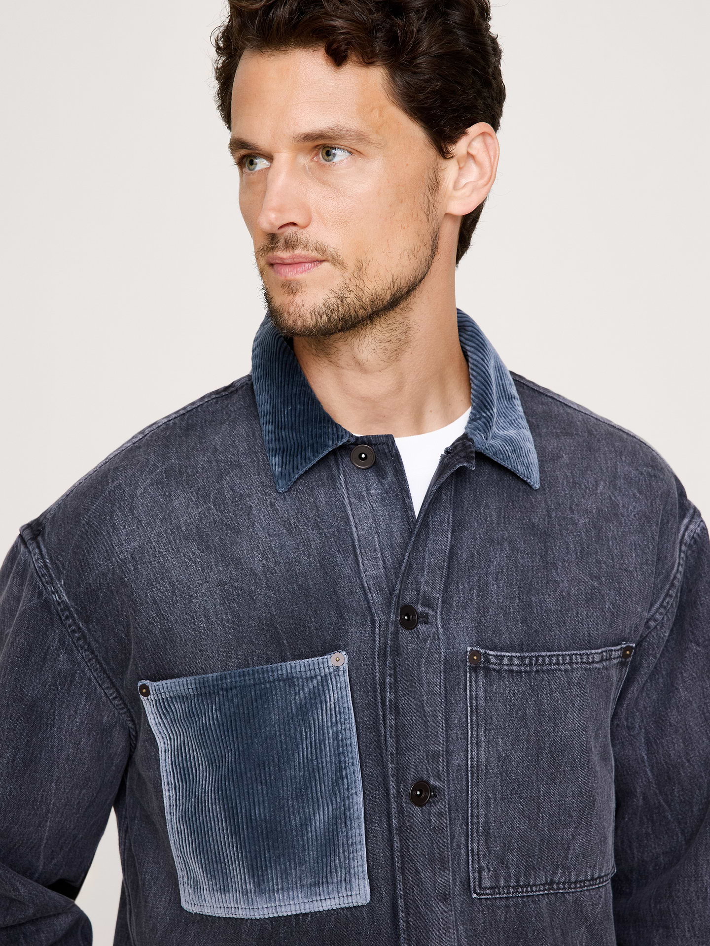 Image number 4 showing, Relaxed-Fit Italian Denim Overshirt