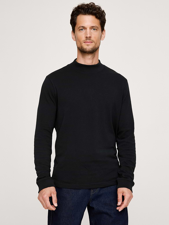 T-shirt à col cheminée en jersey de coton