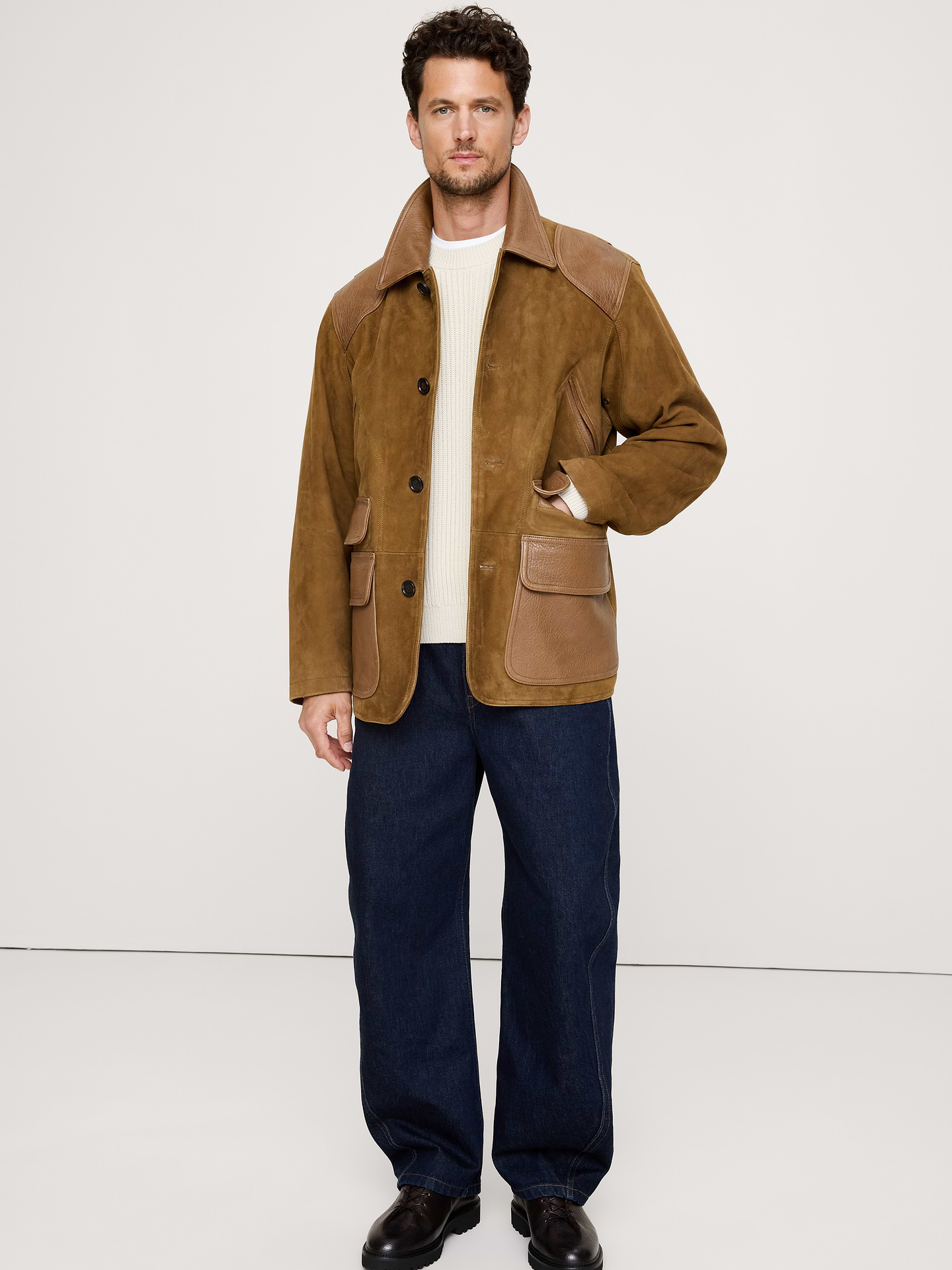 Image number 1 showing, Suede Chore Coat