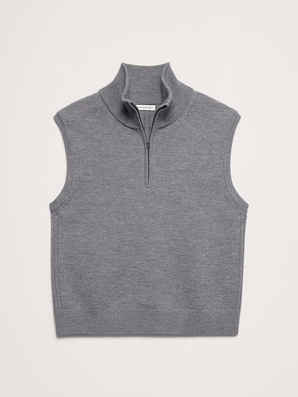 Merino Quarter-Zip Sweater Vest