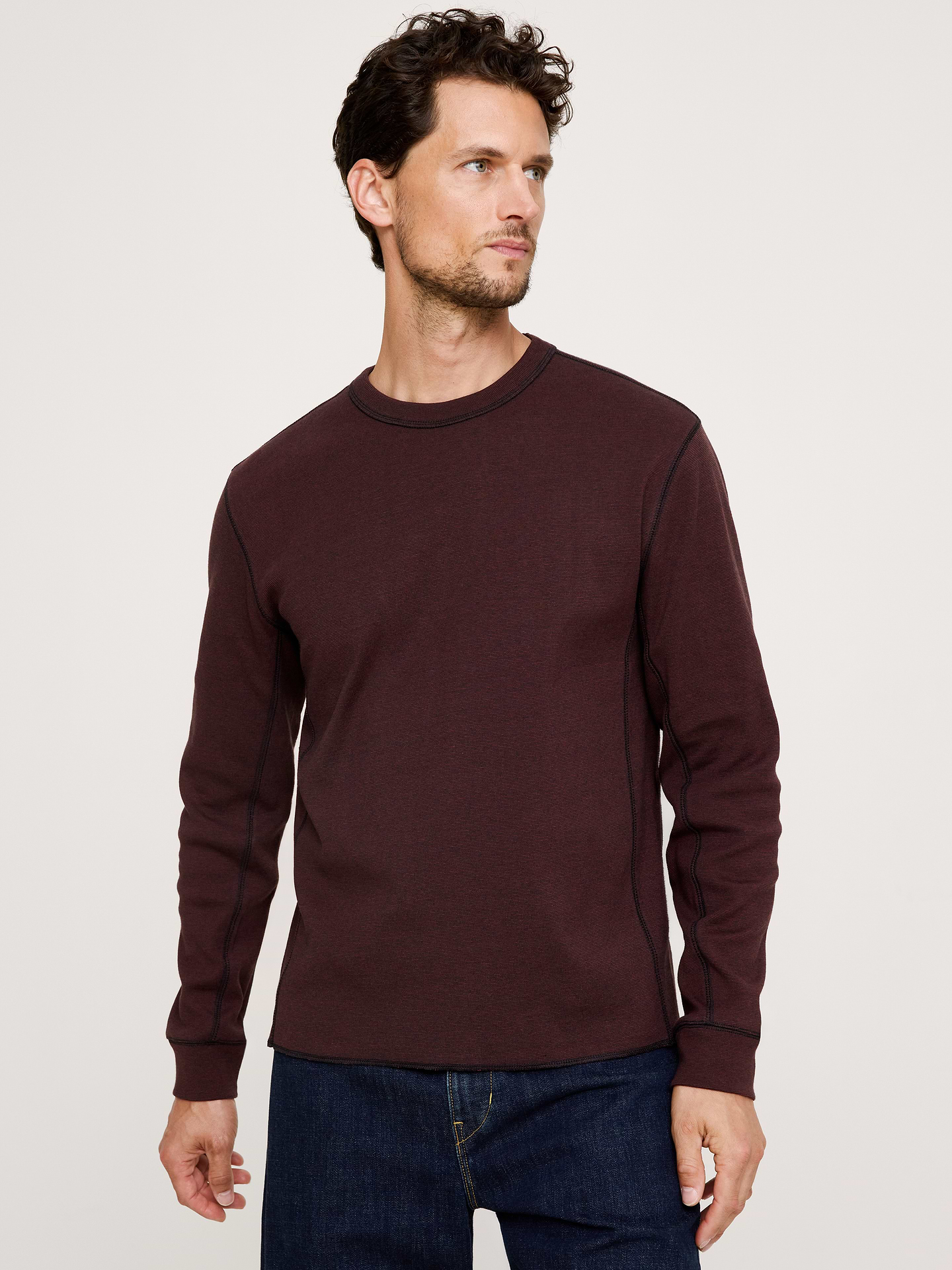 Image number 1 showing, Ribbed Cotton Long-Sleeve T-Shirt