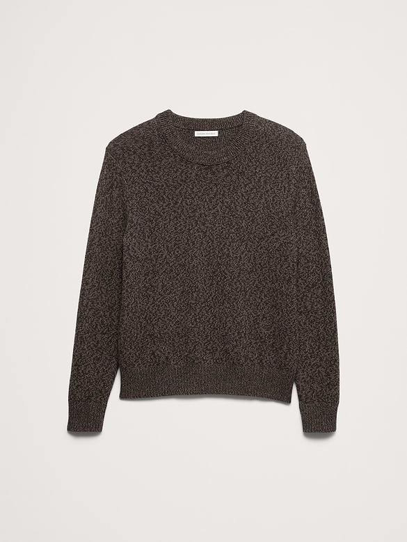 Marled Cotton-Cashmere Crew-Neck Sweater