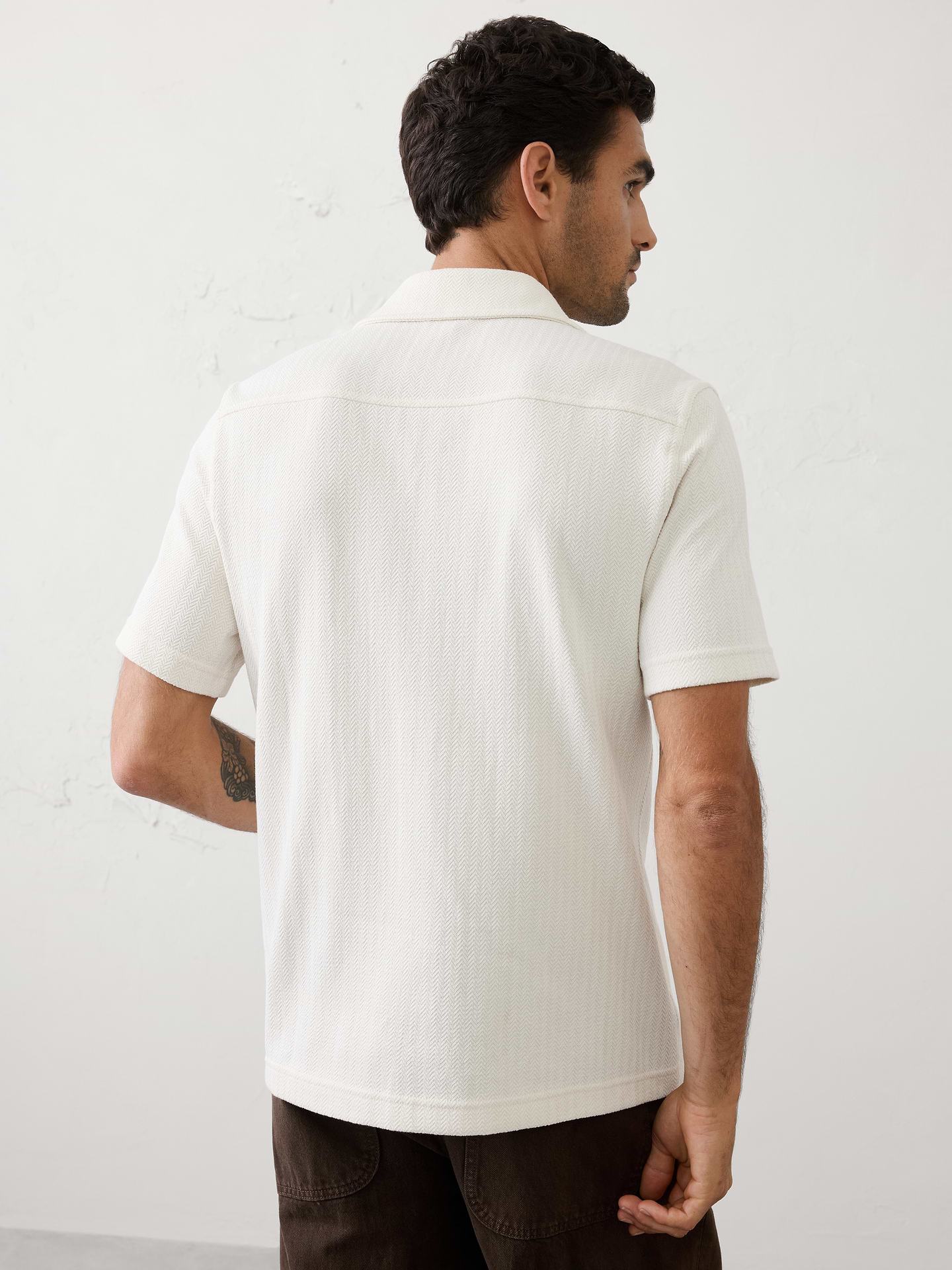 Image number 2 showing, Standard-Fit Knit Herringbone Shirt