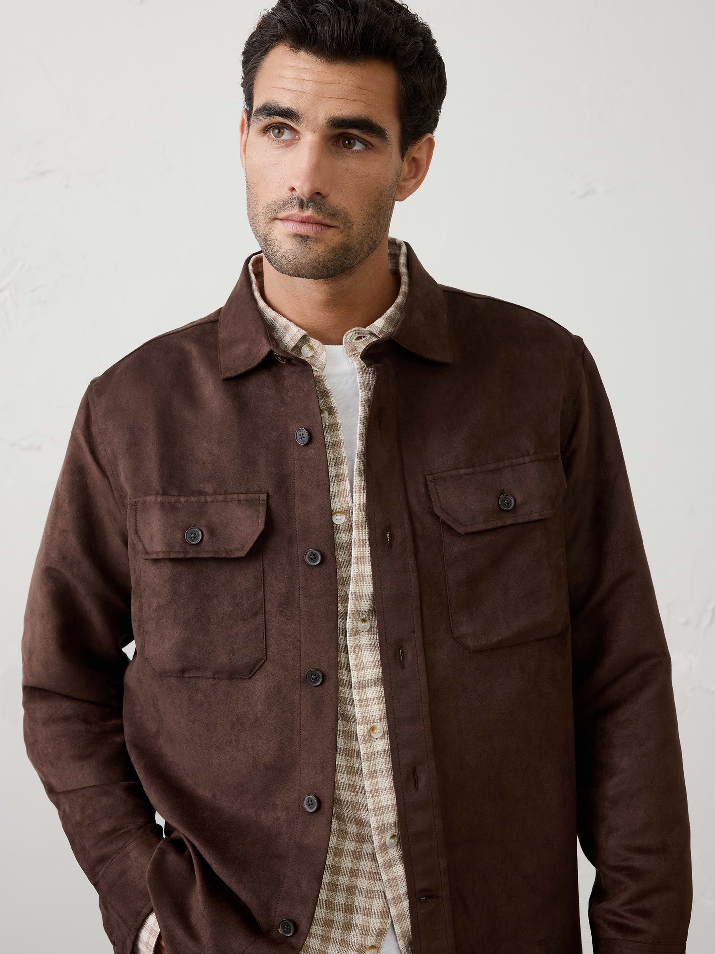 Image number 3 showing, Relaxed-Fit Vegan Suede Overshirt