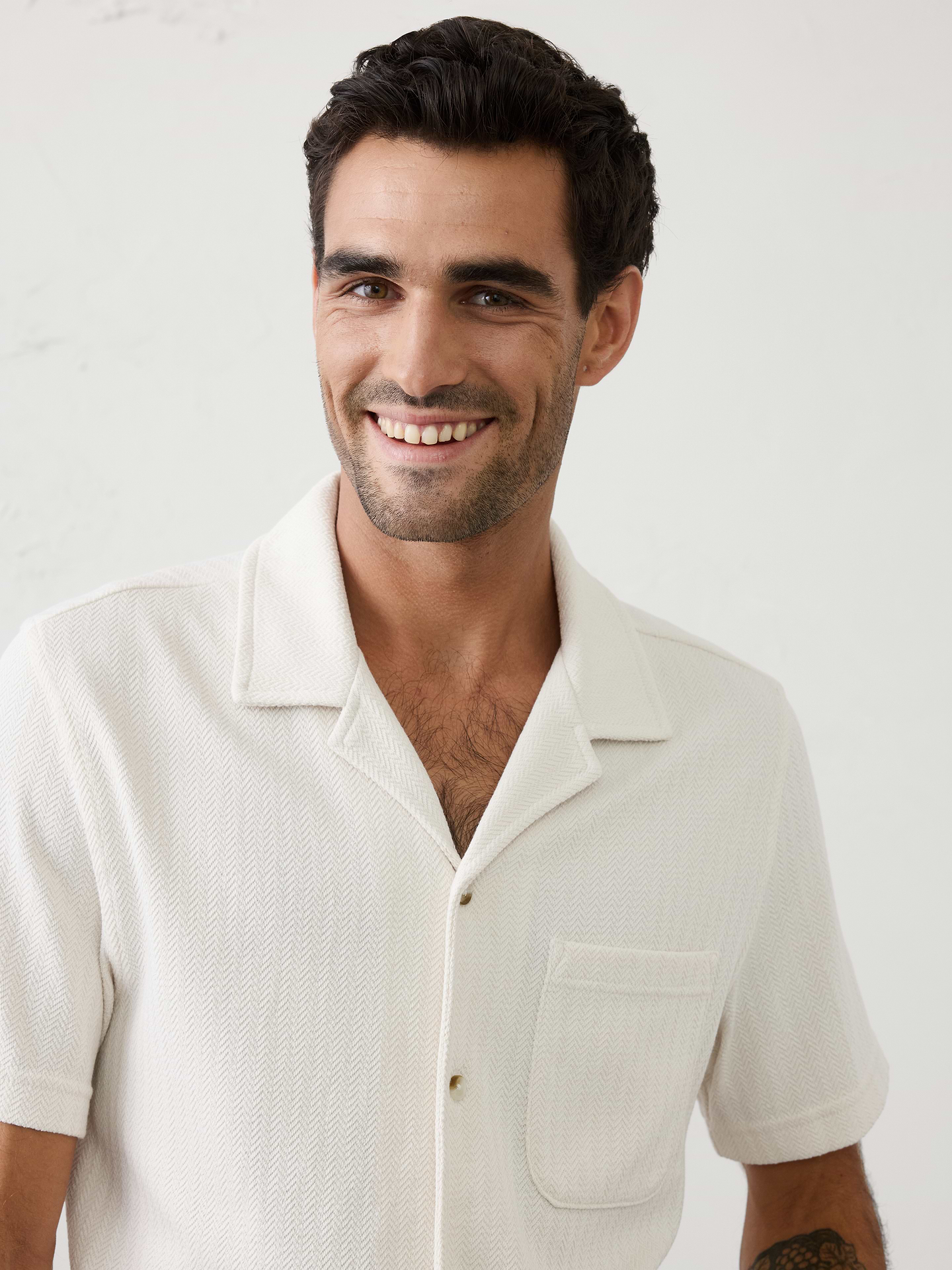 Image number 3 showing, Standard-Fit Knit Herringbone Shirt