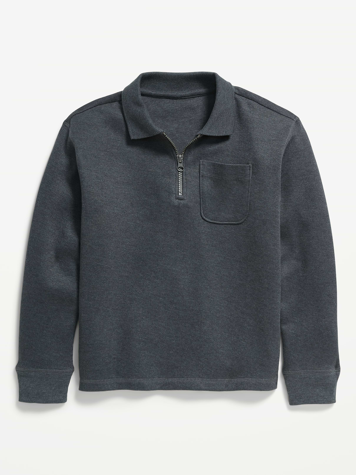 Image 2 of 3, Collared Ribbed Quarter-Zip Sweater for Boys