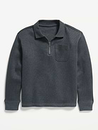 Image 2 of 3, Collared Ribbed Quarter-Zip Sweater for Boys