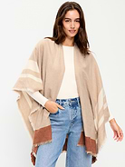 L'image numéro 1 présente Poncho en flanelle à franges.