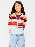 Image number 1 showing, Fitted Cable-Knit Full-Zip Hoodie for Girls