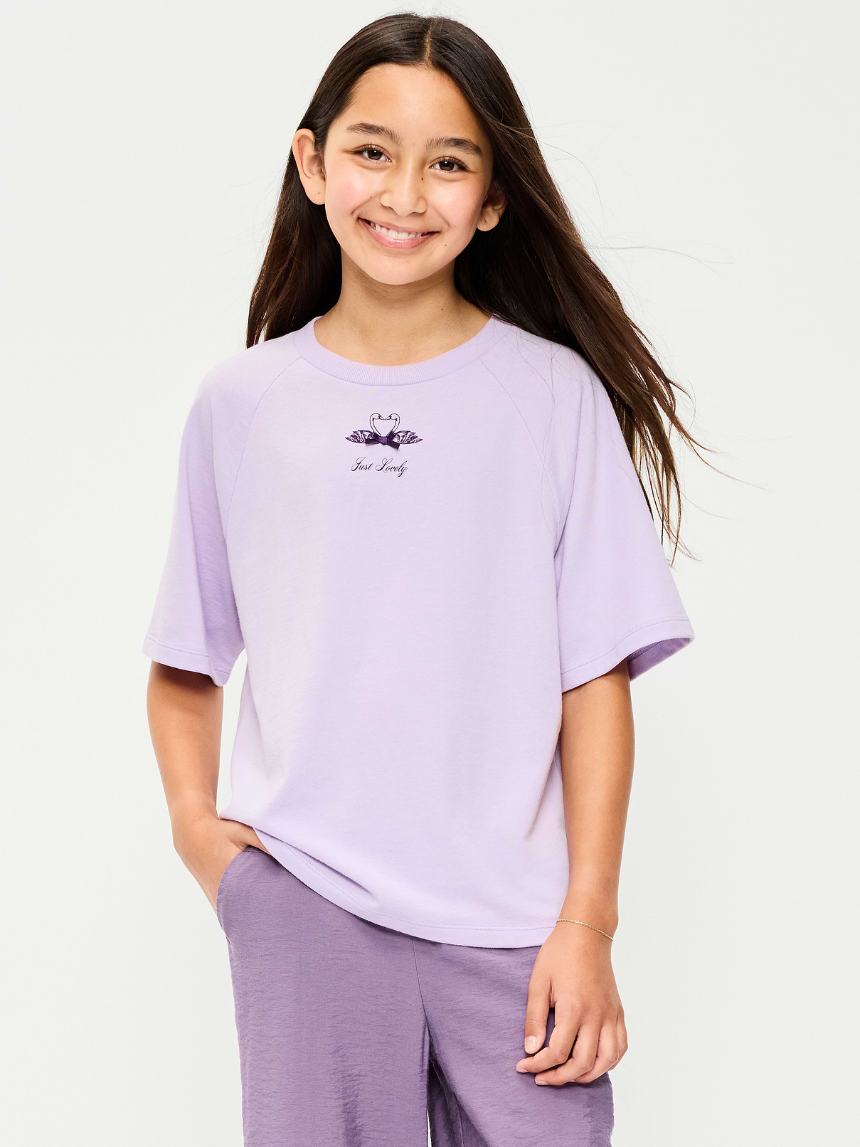 Image number 1 showing, Oversized Short-Sleeve Graphic T-Shirt for Girls