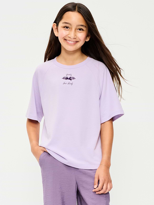 Oversized Short-Sleeve Graphic T-Shirt for Girls