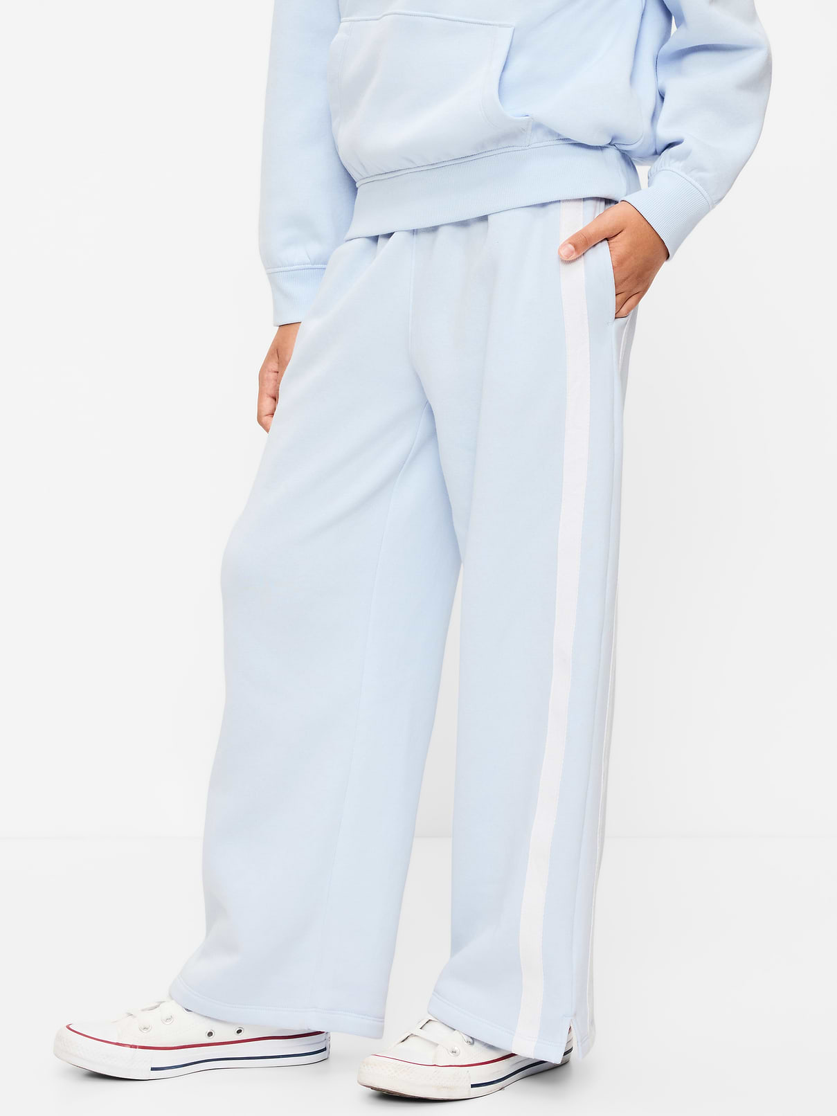 L'image numéro 1 présente Pantalon en coton ouaté rétro à coupe très généreuse à jambe large pour fille
