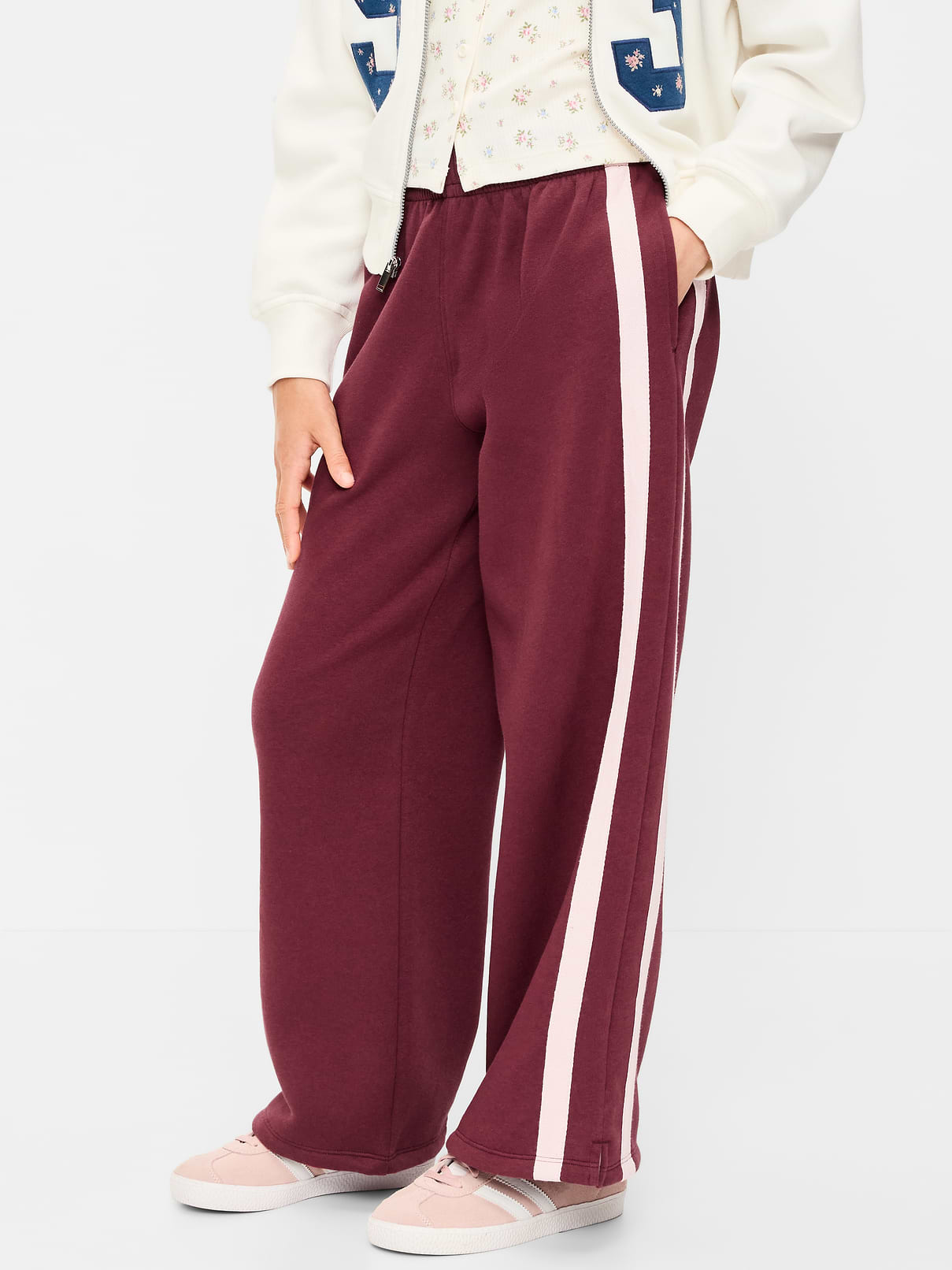 Image number 1 showing, Super Baggy Wide-Leg Retro Sweatpants for Girls