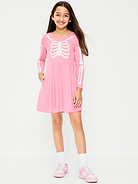 Image number 1 showing, Long-Sleeve Graphic Fit and Flare Dress for Girls