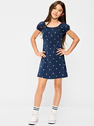 Image number 1 showing, Printed Fit and Flare Dress for Girls