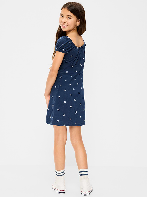 Printed Fit and Flare Dress for Girls