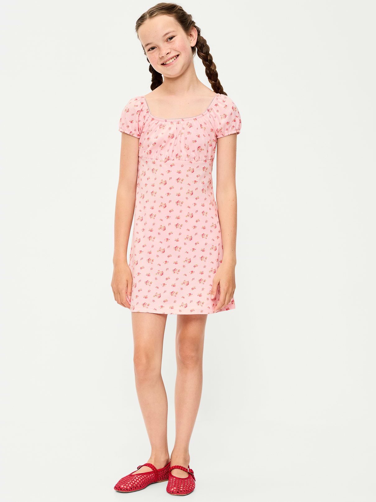 Image number 1 showing, Printed Fit and Flare Dress for Girls
