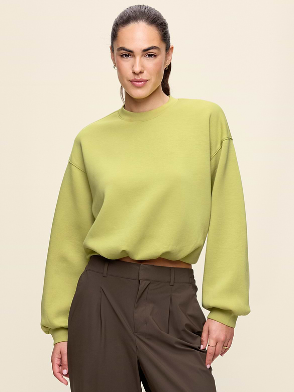 Bounce Fleece Bubble-Hem Sweatshirt