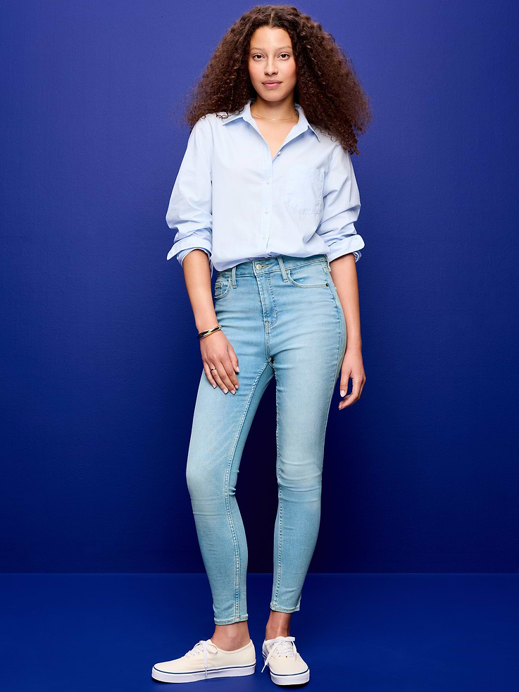 Image number 1 showing, Extra High-Waisted Rockstar 360° Stretch Super-Skinny Jeans