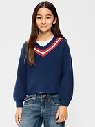 Image number 1 showing, Cropped V-Neck Sweater for Girls