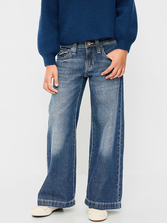Jean coupe très généreuse à jambe large à taille basse pour fille