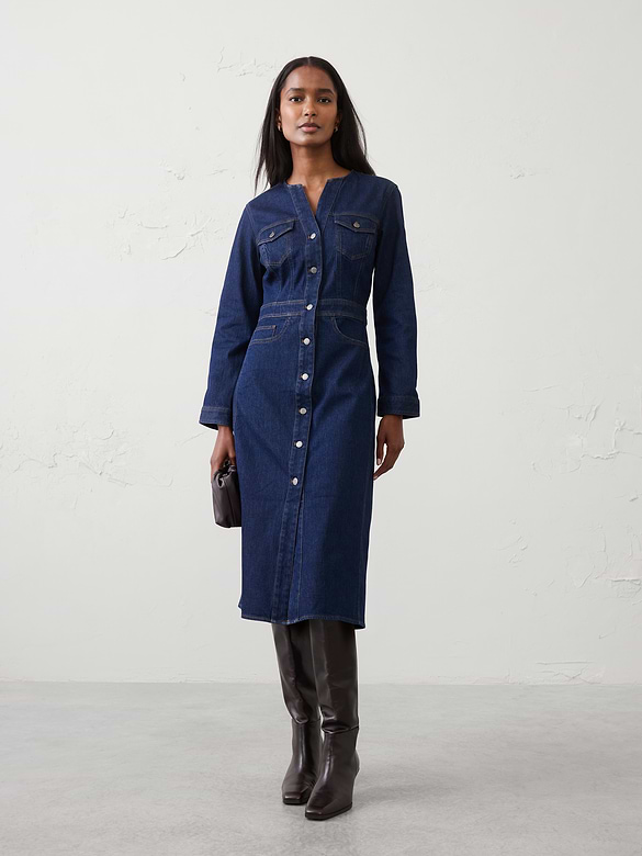 Seamed Utility Midi Dress
