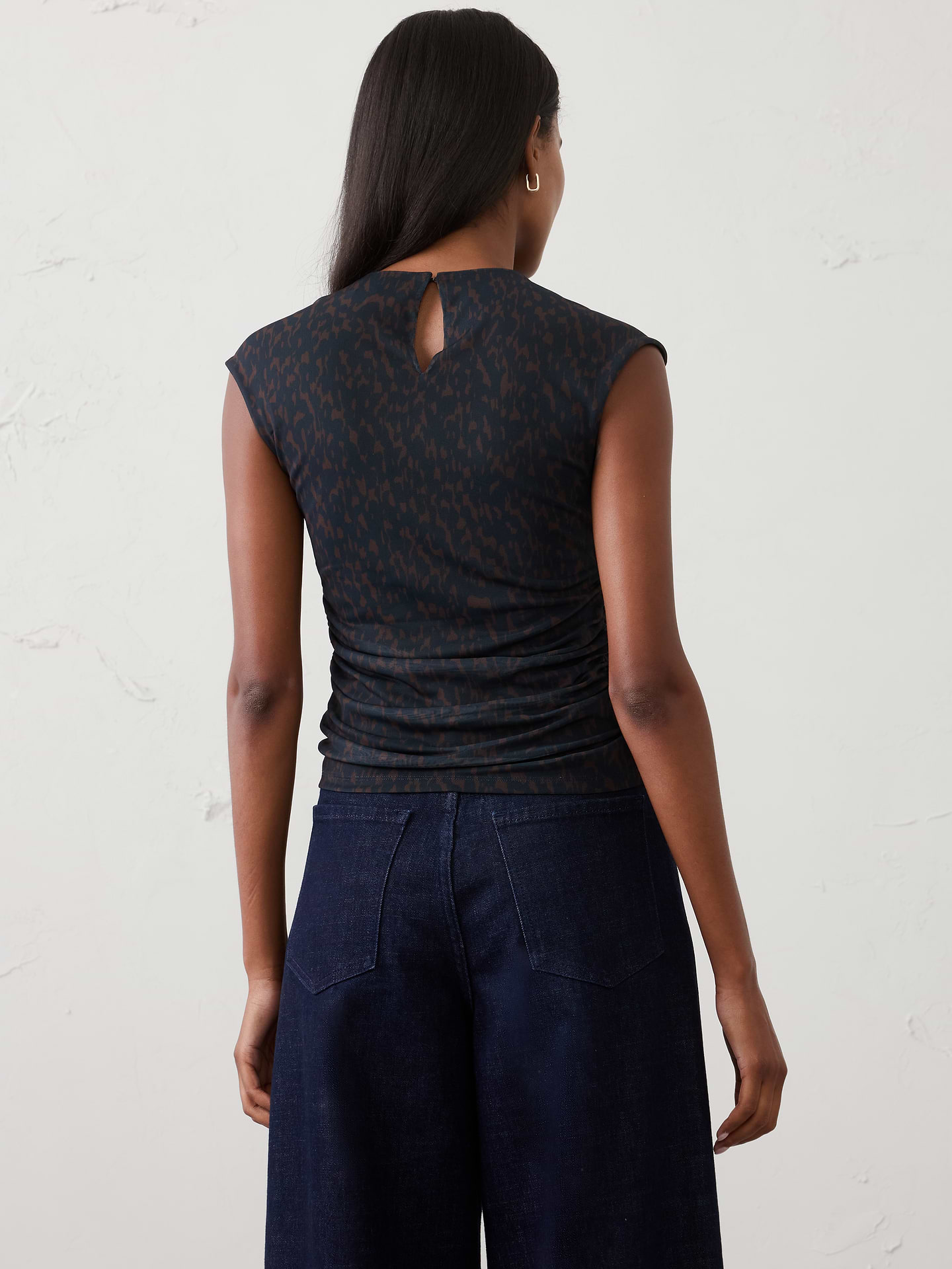 Image number 2 showing, Shirred Mesh Top