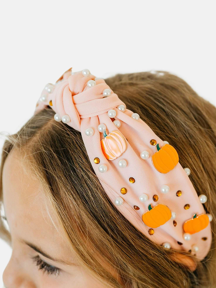 Image number 2 showing, Sweet Wink Pumpkin Pearl Gemstone Headband