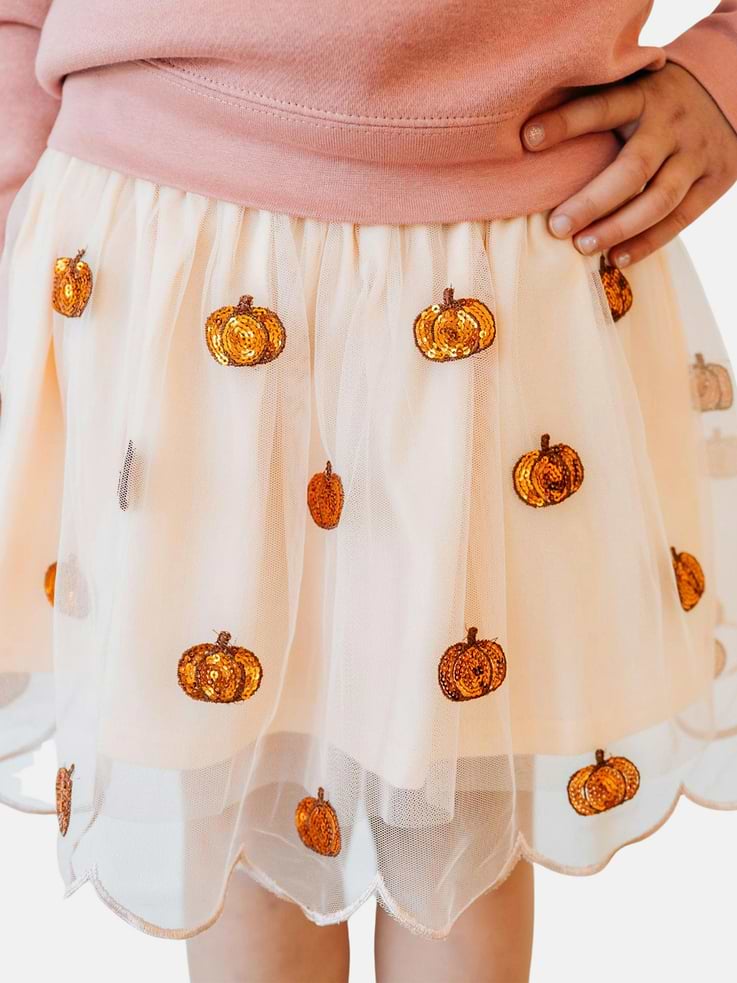 Image number 2 showing, Sweet Wink Pumpkin Sequin Scallop Tutu Skirt