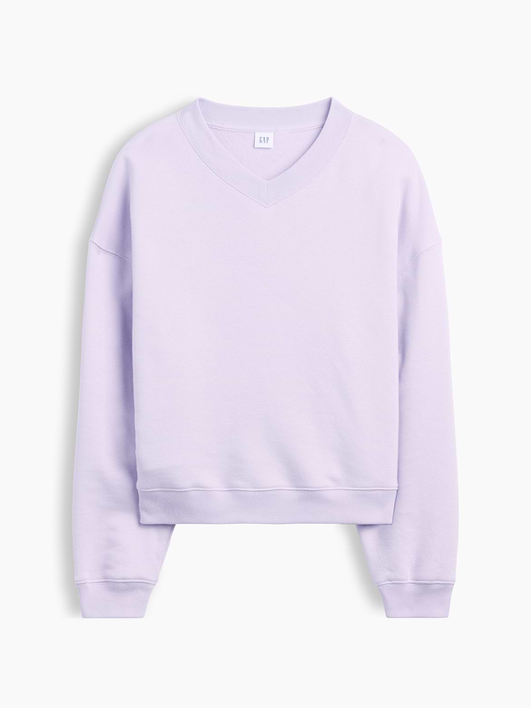 Oversized Wedge V-Neck Sweatshirt