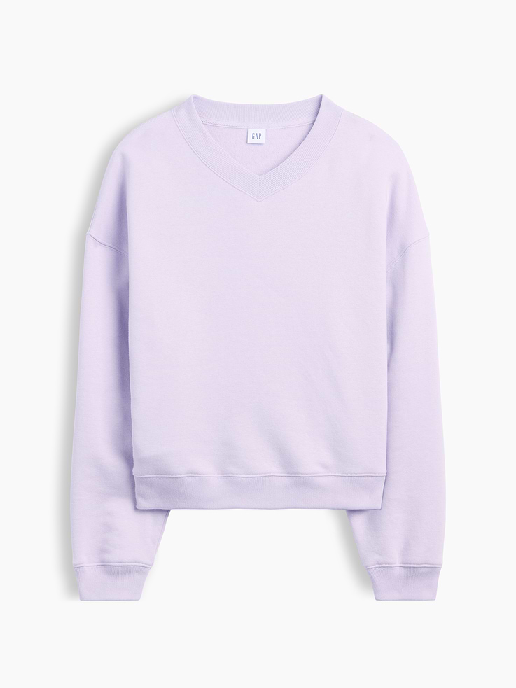 Image number 5 showing, Oversized Wedge V-Neck Sweatshirt