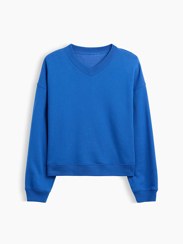 Oversized Wedge V-Neck Sweatshirt