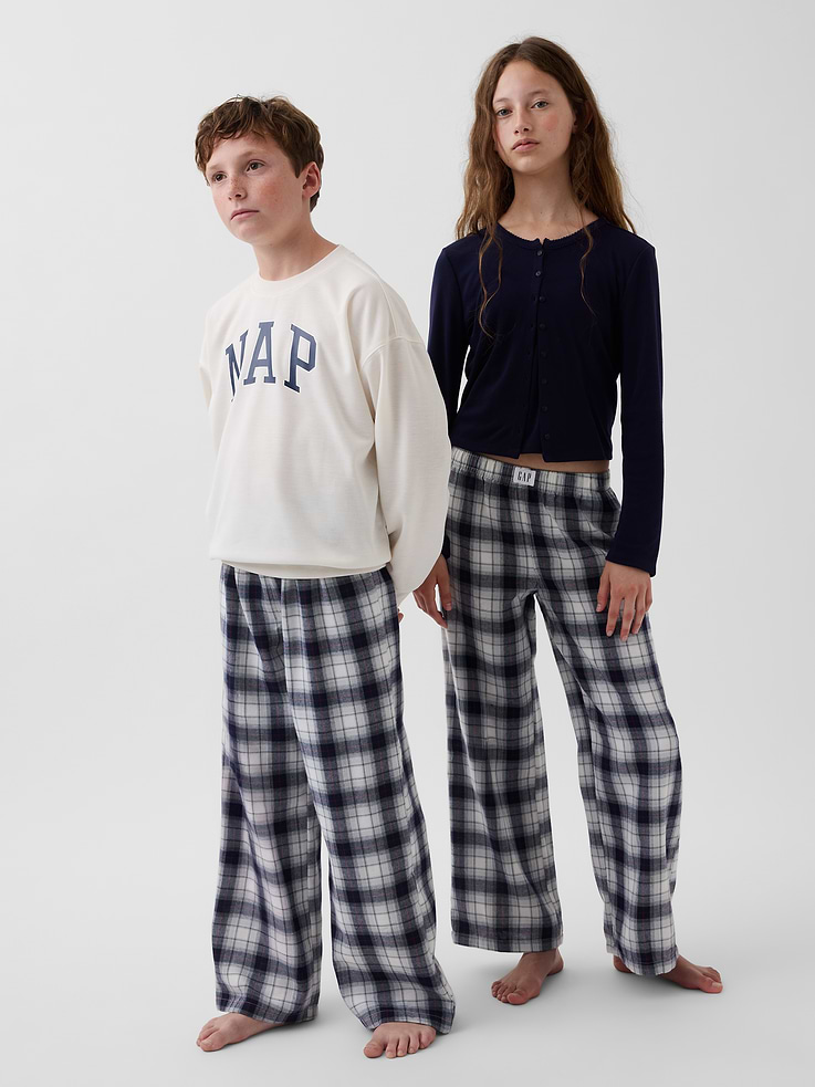 Image number 1 showing, Kids Recyled Flannel Plaid PJ Pants