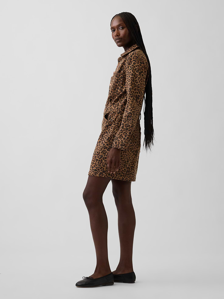 Image 3 of 5, Cheetah Denim Mini Dress