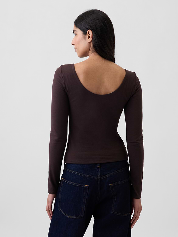 CloseKnit Jersey Scoop-Back T-Shirt