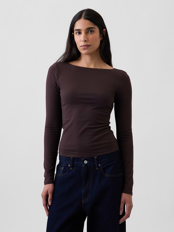 CloseKnit Jersey Scoop-Back T-Shirt