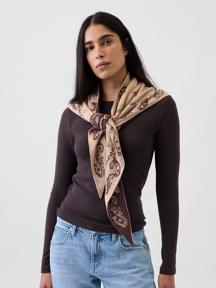Image number 2 showing, Paisley Triangle Scarf